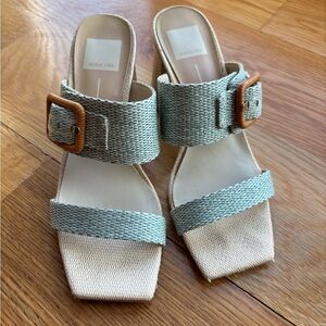 Dolce Vita Light Blue Raffia Heel